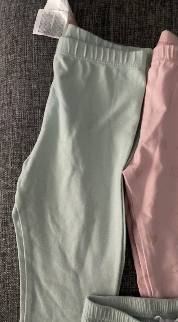 4 tane Düğmeli Pamuklu Kız Taytları - Gri ve Pastel - Görsel 5