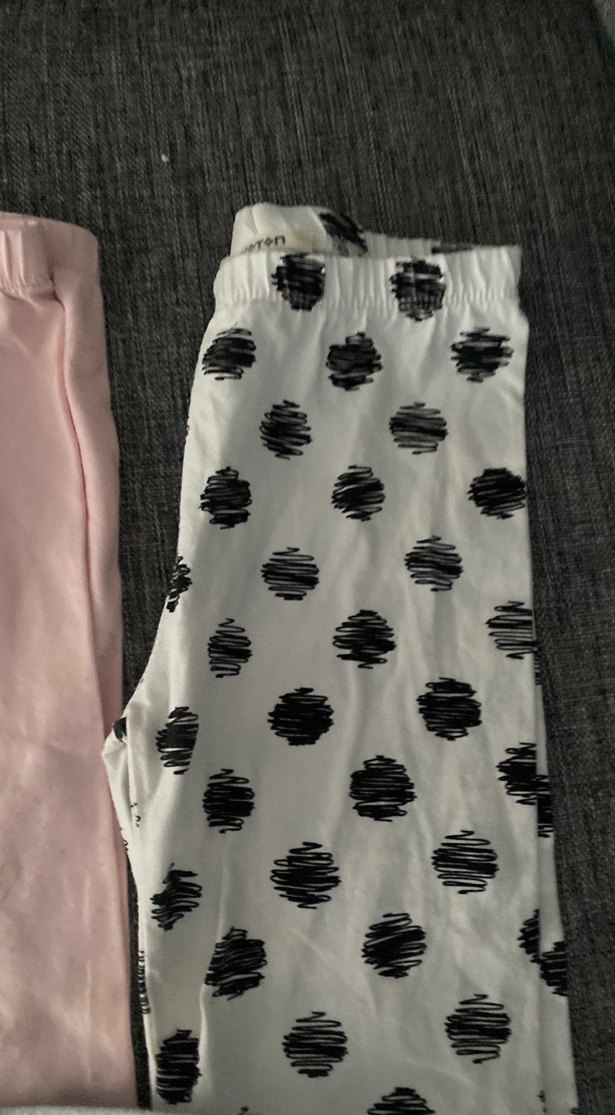 4 tane Düğmeli Pamuklu Kız Taytları - Gri ve Pastel - Görsel 3