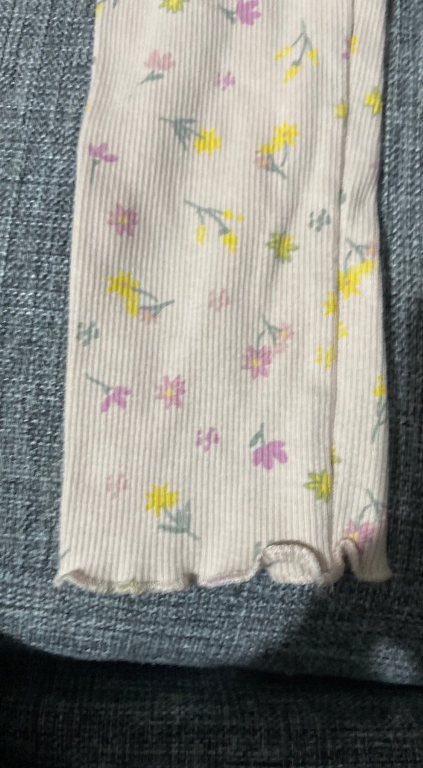 Kız Çocuk Pembe Çiçek Desenli Tayt - Görsel 2