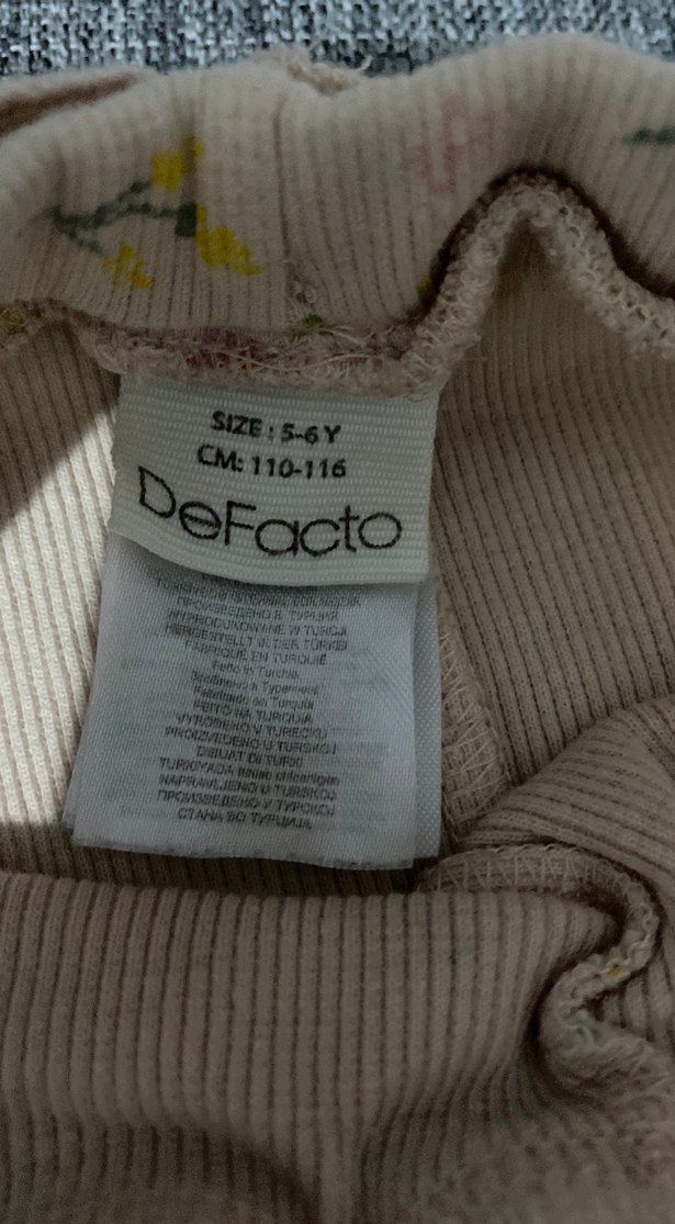 Kız Çocuk Pembe Çiçek Desenli Tayt - Görsel 3