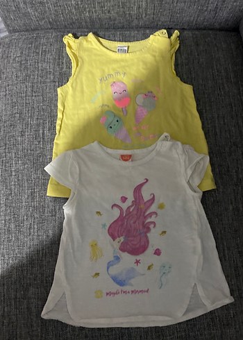 Kız Çocuk Baskılı Kısa Kollu Tişörtler - Görsel 2