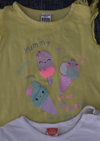 Kız Çocuk Baskılı Kısa Kollu Tişörtler - Görsel 4