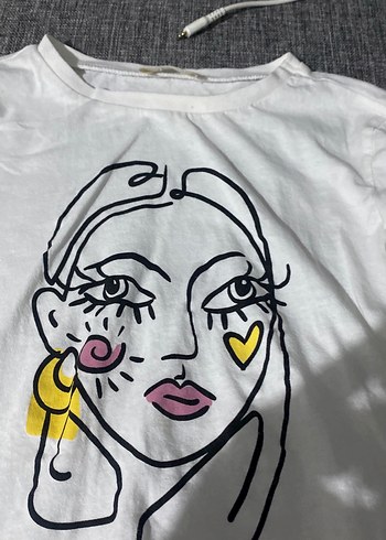 Beyaz Baskılı Kız Çocuk Uzun Kollu Tişört - Görsel 4