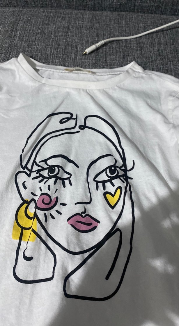 Beyaz Baskılı Kız Çocuk Uzun Kollu Tişört - Görsel 4