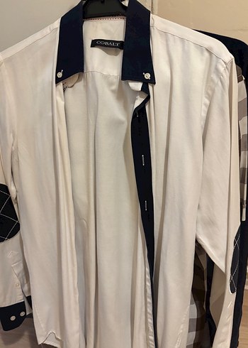 10 adet M beden erkek gömlek 
Gri Keten Erkek Gömlek, Düğmeli, - Görsel 6