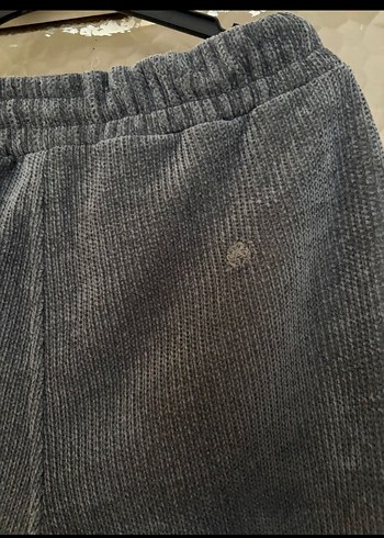 Gri Bol Kesim Keten Kumaş Kadın Pantolon - Görsel 2