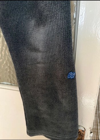 Gri Bol Kesim Keten Kumaş Kadın Pantolon - Görsel 3