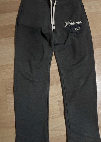 Gri Baskılı Fermuarlı unısex Eşofman Altı - Görsel 2