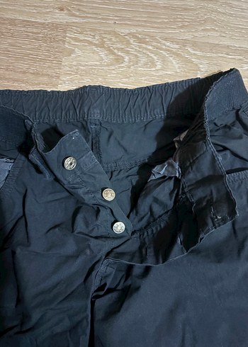 Siyah Keten Bol Kesim Kemerli Pantolon - Görsel 3