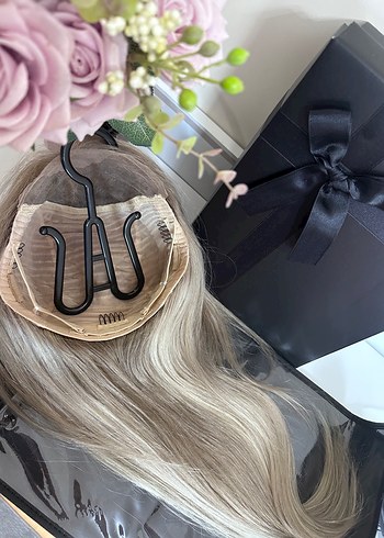 Platin blond gerçek saç peruk