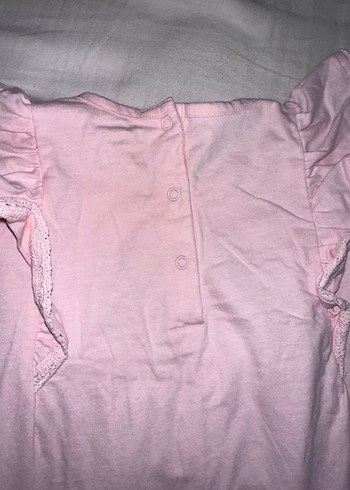 Uzun Kollu Pembe Nakışlı Kız Elbisesi - Görsel 6