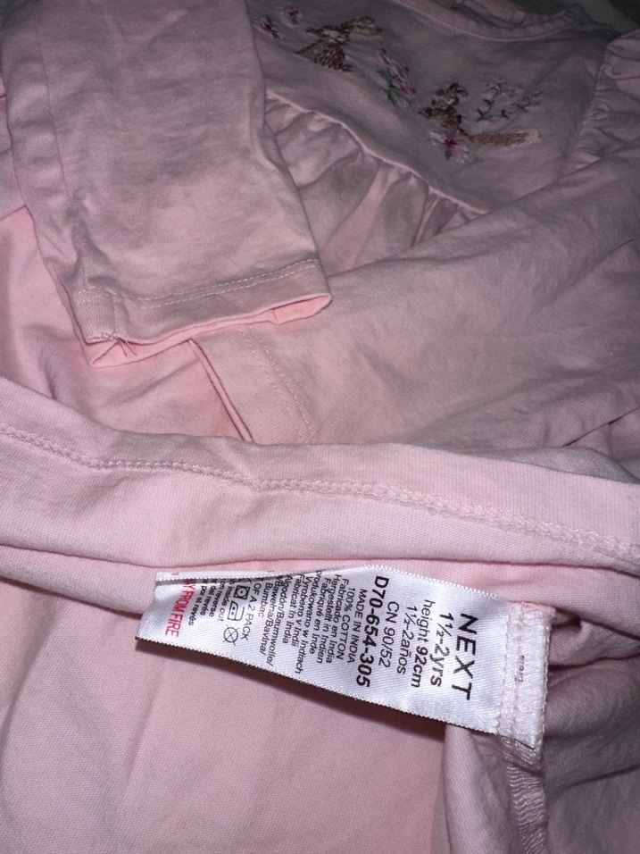 Uzun Kollu Pembe Nakışlı Kız Elbisesi - Görsel 4