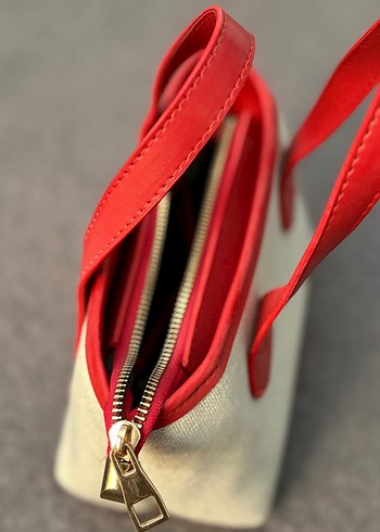 Beden kırmızı Renk Kırmızı Deri Saplı Minimalist Kadın Çantası