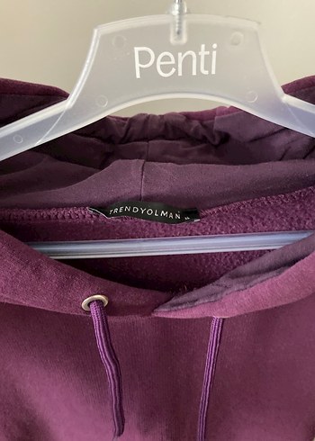 Mor Kapüşonlu Rahat Kesim Sweatshirt - Görsel 2