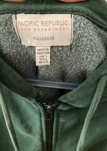 Kadın Yeşil Fermuarlı Kapüşonlu Sweatshirt - Görsel 4