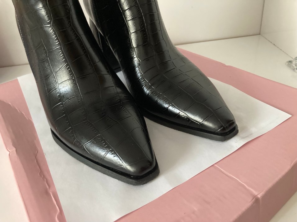 Nişantaşı Shoes Juanita Siyah Desenli Topuklu Bot - Görsel 4