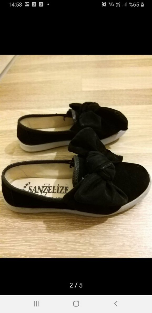 Kız Çocuk Siyah Fiyonklu Loafer Ayakkabı - Görsel 2