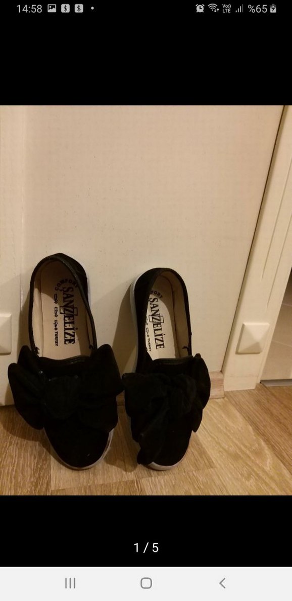 Kız Çocuk Siyah Fiyonklu Loafer Ayakkabı - Görsel 4