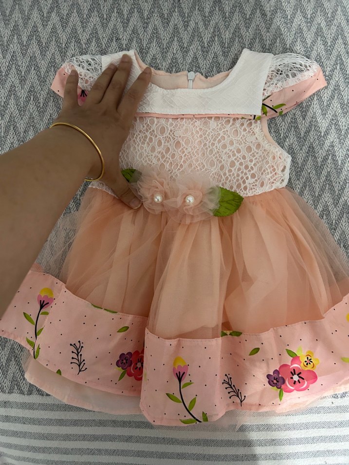 Kız Çocuk Pembe Dantel Detaylı Elbise - Görsel 2