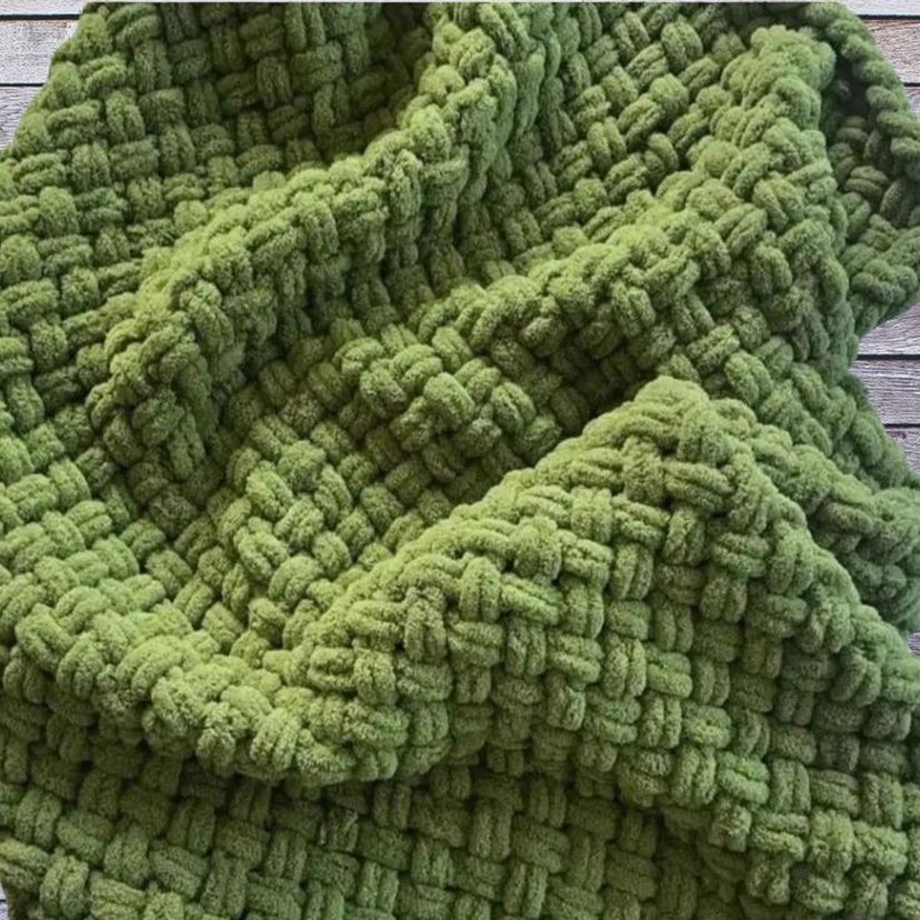 Yeşil Örgü Çocuk Battaniyesi - Görsel 2