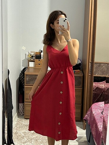 Kırmızı Günlük Elbise