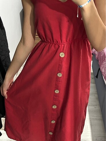 Diğer Kırmızı Günlük Elbise