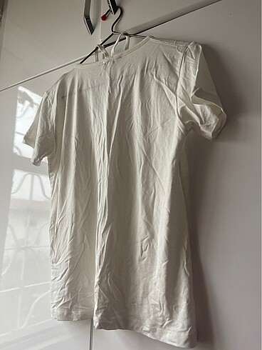 xs Beden Ekru biye detaylı basic örme tshirt