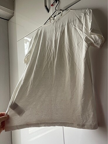 xs Beden beyaz Renk Ekru biye detaylı basic örme tshirt