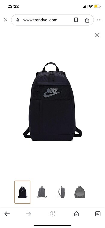  Beden siyah Renk Nike sırt çantası 2 adet