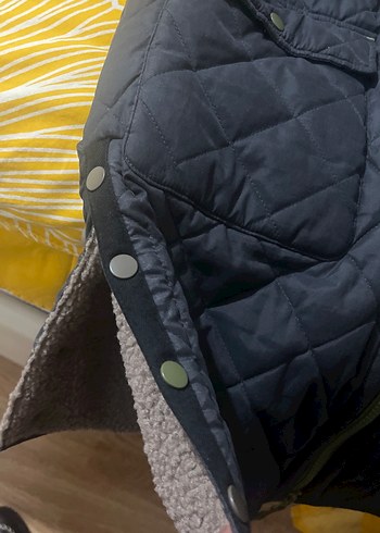 Lacivert kapüşonlu uzun mont - Görsel 7