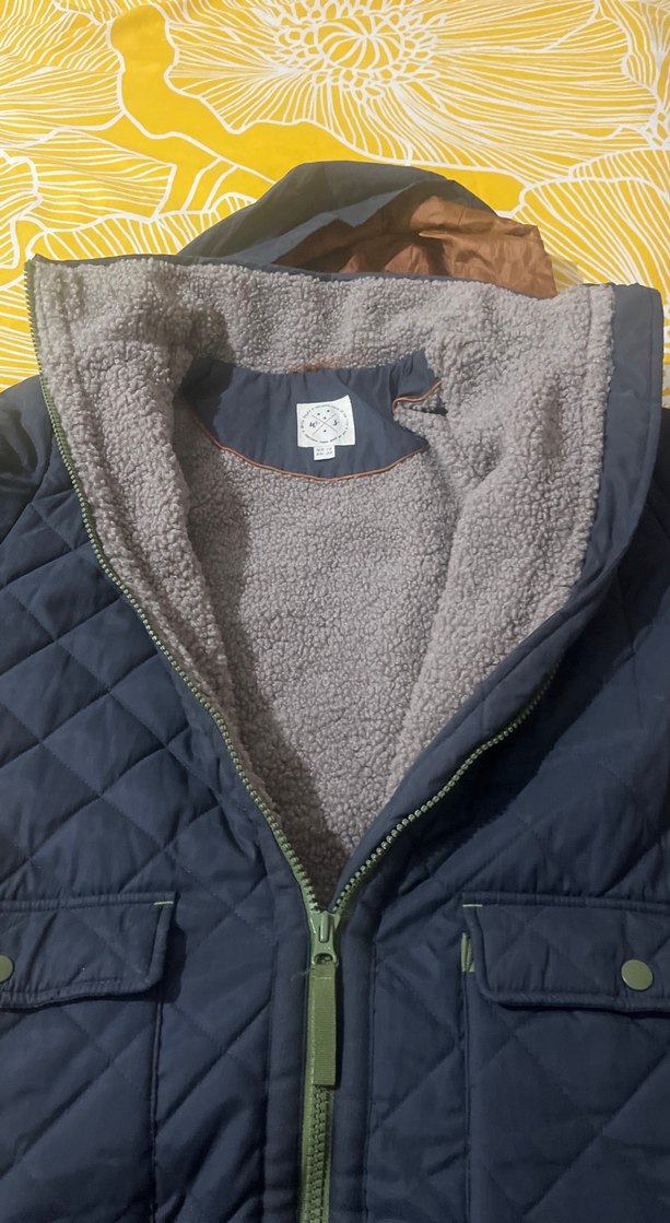 Lacivert kapüşonlu uzun mont - Görsel 3