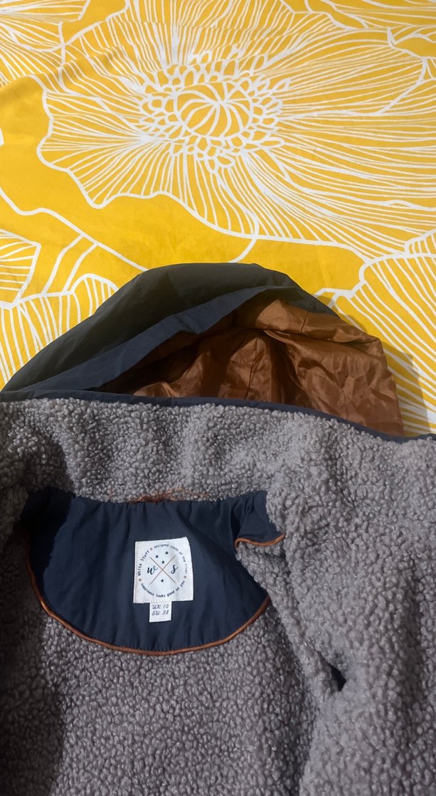 Lacivert kapüşonlu uzun mont - Görsel 5