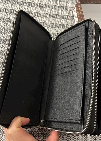 Siyah Deri Fermuarlı Clutch Cüzdan - Görsel 7