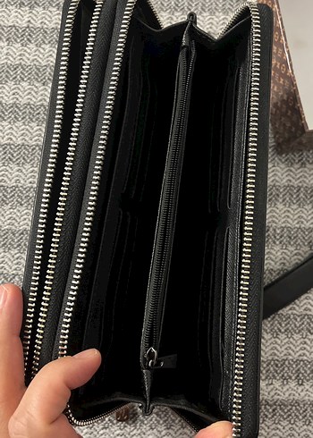 Siyah Deri Fermuarlı Clutch Cüzdan - Görsel 8