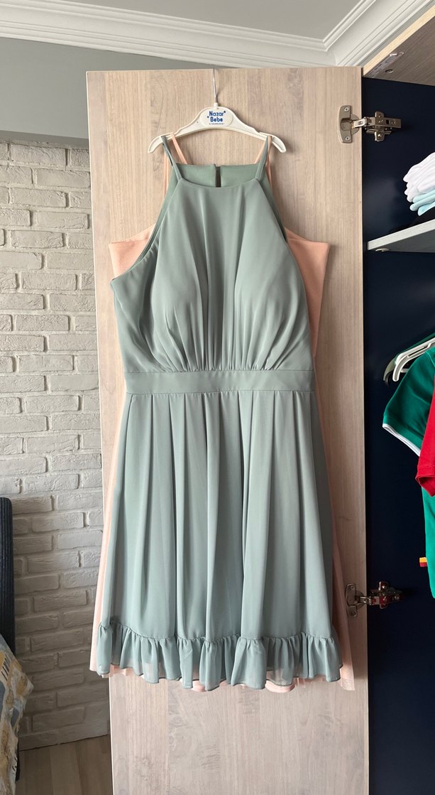 Yeşil Kısa Abiye Elbise - Görsel 2