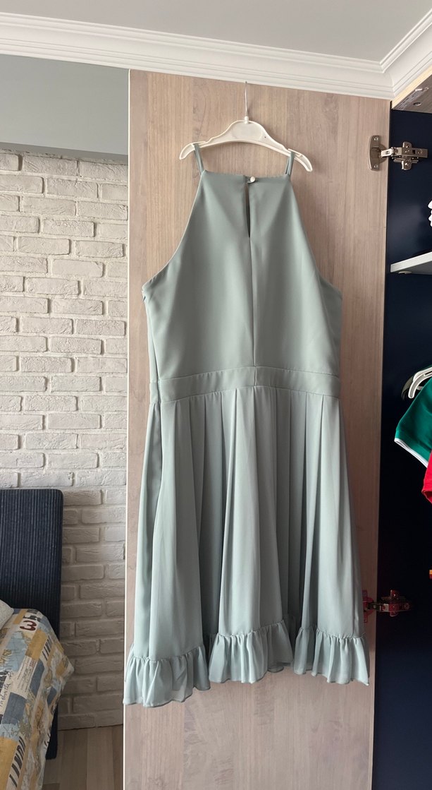 Yeşil Kısa Abiye Elbise - Görsel 3