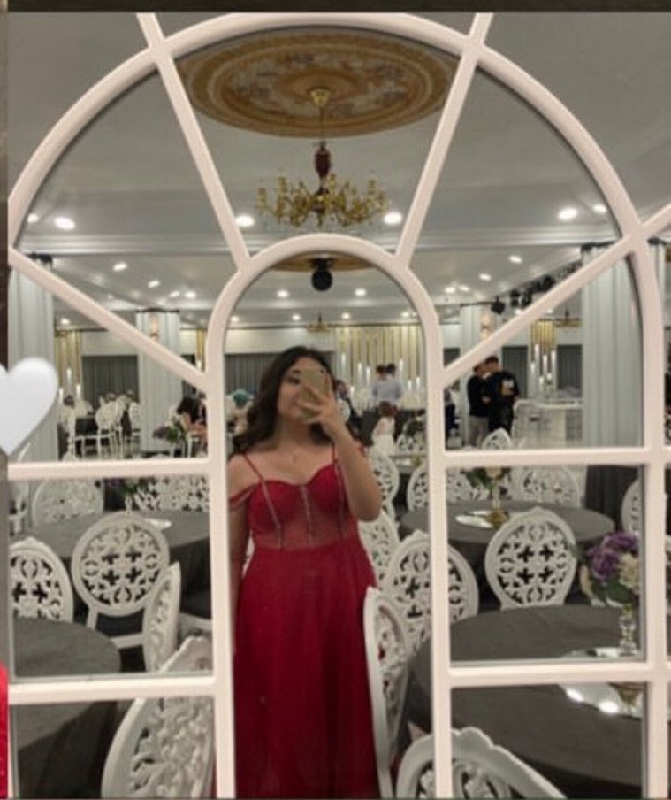 Kırmızı Midi Abiye Elbise - Görsel 3