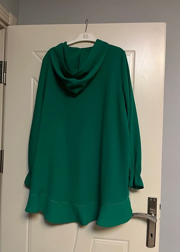 Hırka Yeşil Fermuarlı Kapüşonlu - Görsel 2