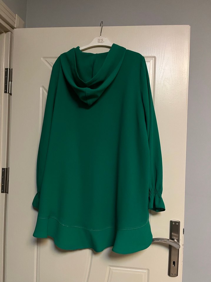 Hırka Yeşil Fermuarlı Kapüşonlu - Görsel 2