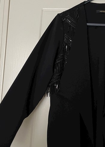 Siyah Abiye Ceket Nakışlı - Görsel 6