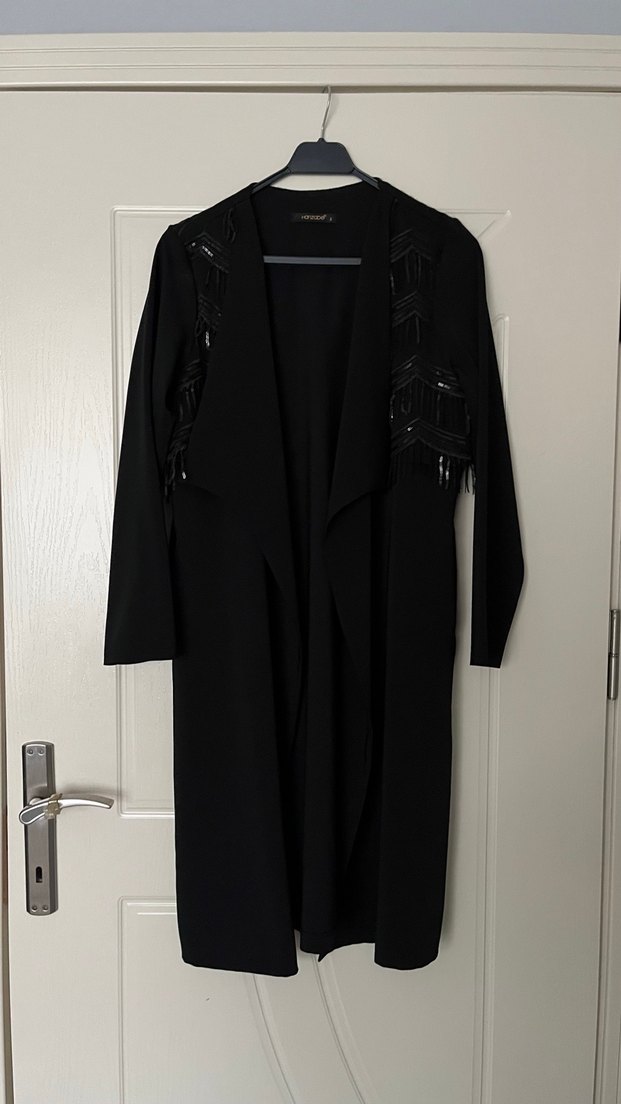 Siyah Abiye Ceket Nakışlı - Görsel 2