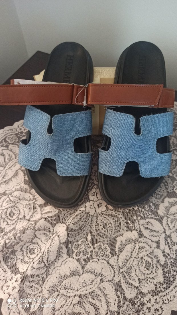 Kot Kumaşlı Tokalı Kahverengi Terlik - Görsel 2