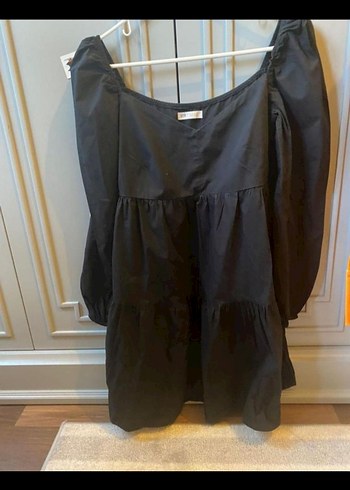 Siyah Midi Uzun Kollu katli Elbise - Görsel 2