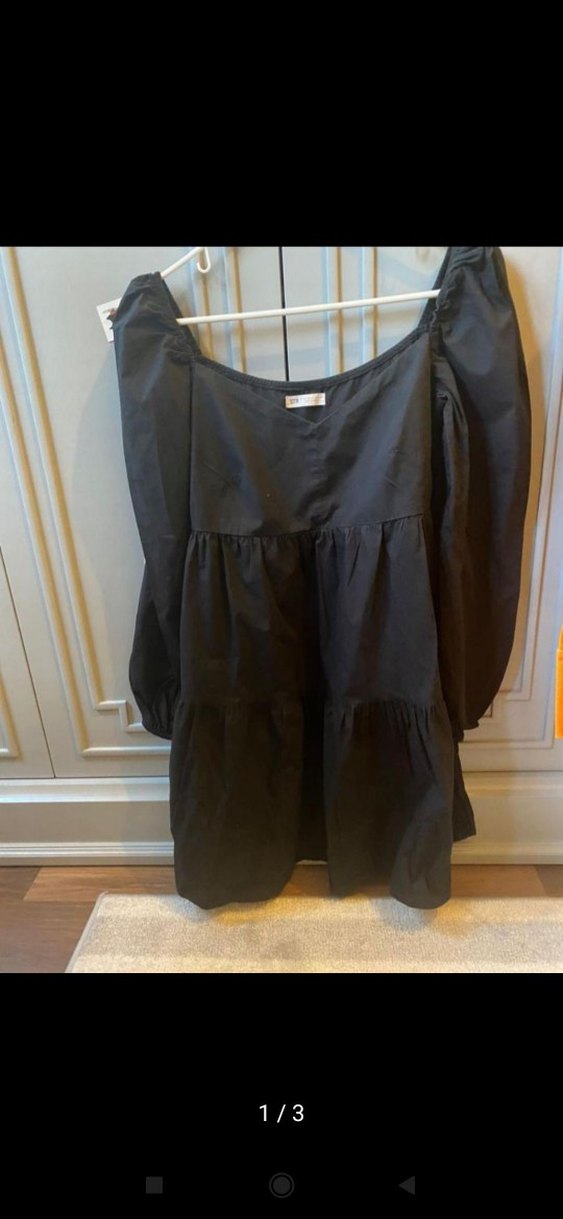 Siyah Midi Uzun Kollu katli Elbise - Görsel 2