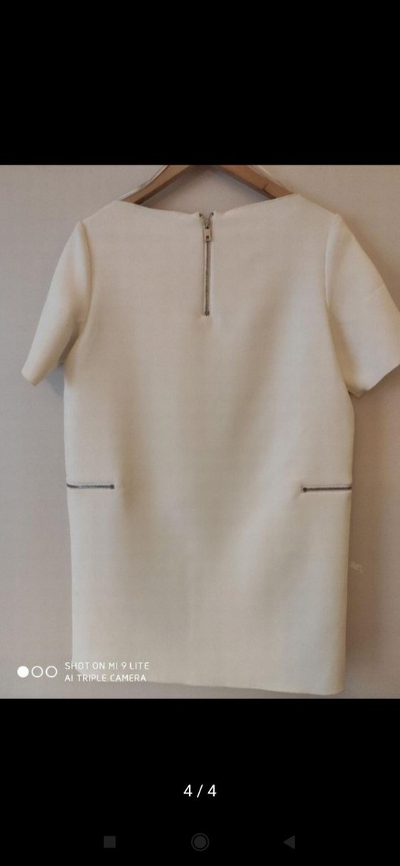 Zara Krem Kısa Kollu Elbise - Görsel 4