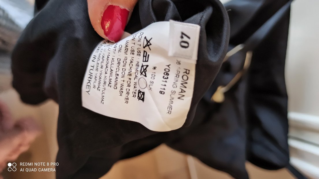 İnce Askılı Nakışlı Siyah Midi Elbise - Görsel 4