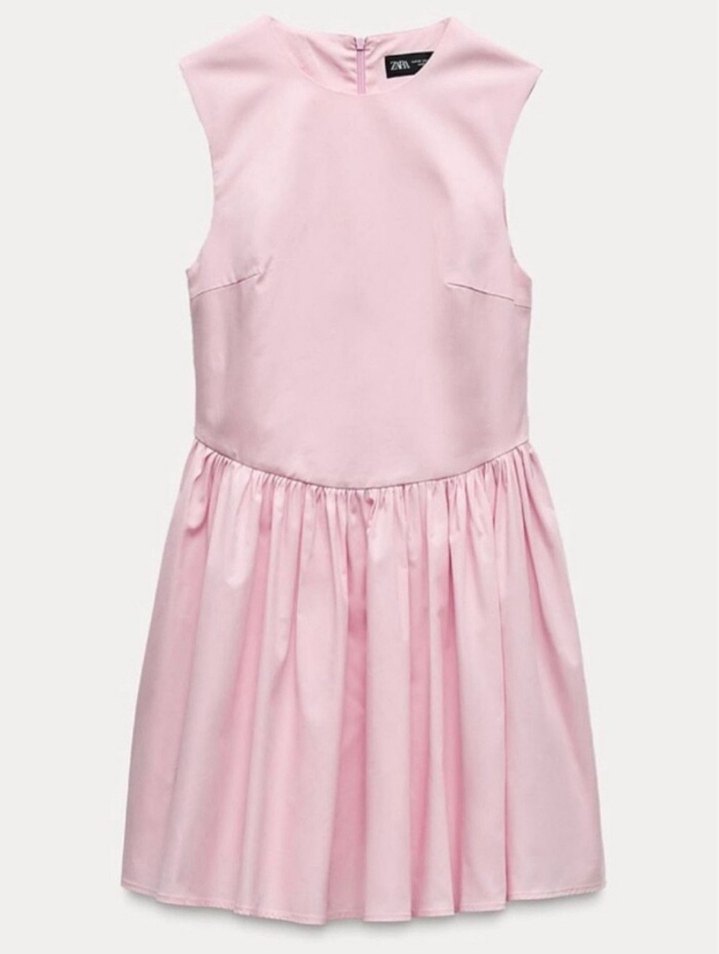 Pembe Yakalı Kolsuz Mini Elbise - Görsel 2