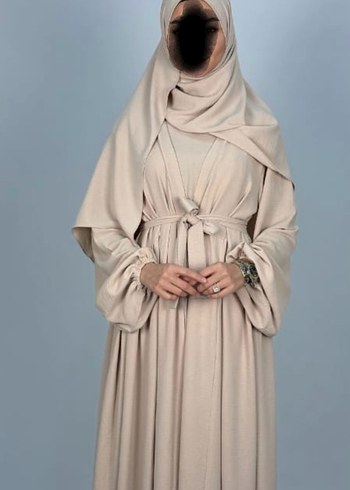 l Beden ten rengi Renk Tesettür Abaya Takımı