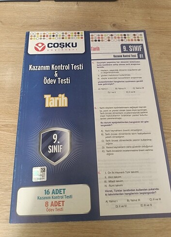 Coşku Yayınları 9. Sınıf Tarih Test