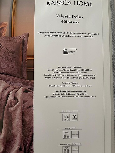 Karaca Home Bursa içi Nevresim takımı battaniye yatak örtüsü seti